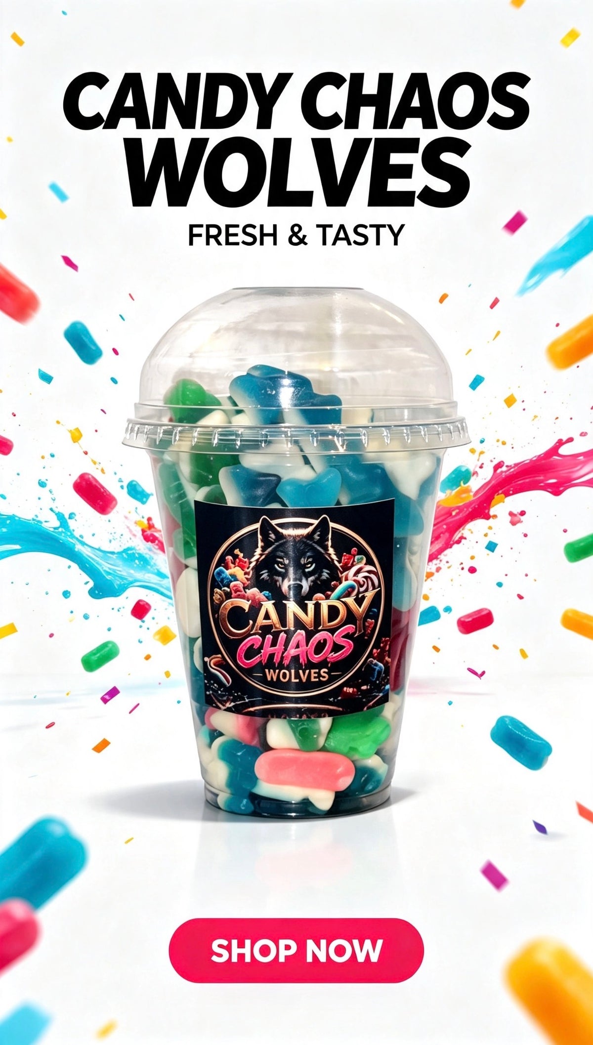 Jelly Pick & Mix Sweets 300g | Soft Jelly Candy Assortment | Candy Chaos Wolves