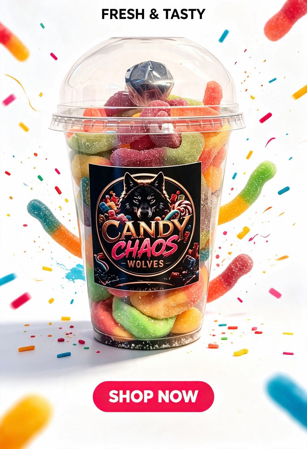 Sour Pick & Mix Sweets 300g | Tangy Candy Assortment | Candy Chaos Wolves