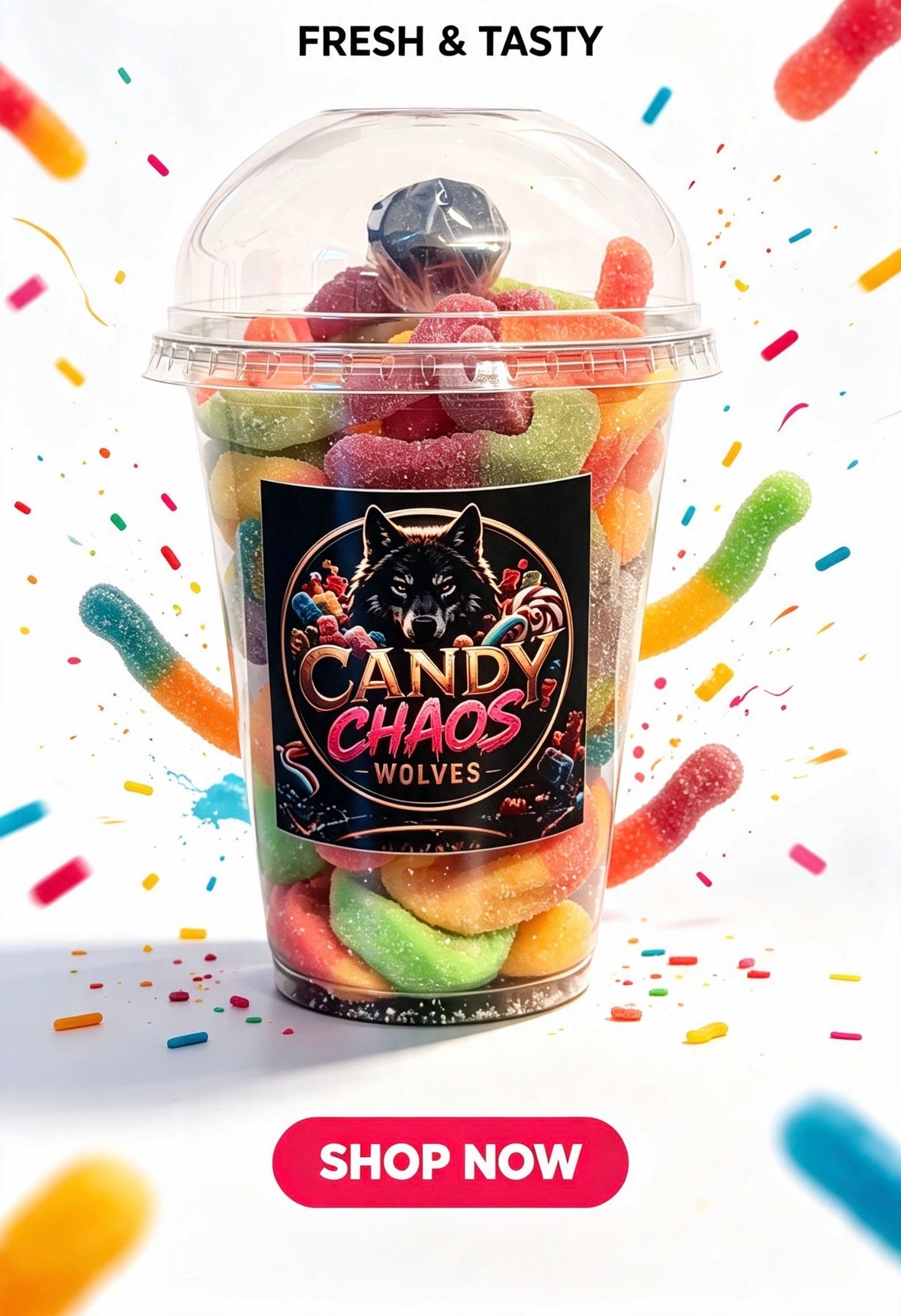 Sour Pick & Mix Sweets 300g | Tangy Candy Assortment | Candy Chaos Wolves